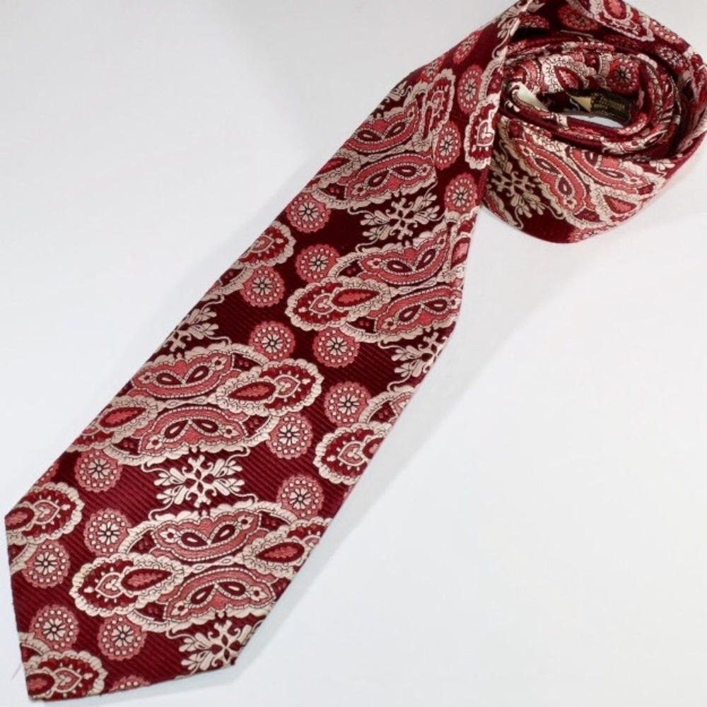 Vtg 80s Christian Dior Wide Tie Ornate Purple